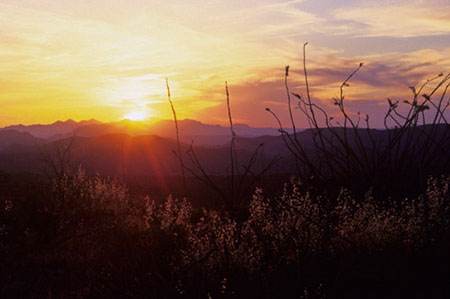 Sunset from the Tortilla trail head along the Apache Trail